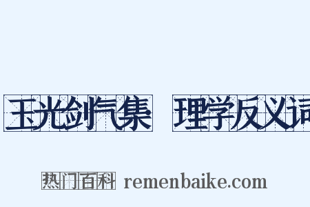 玉光剑气集·理学反义词是什么意思的图片